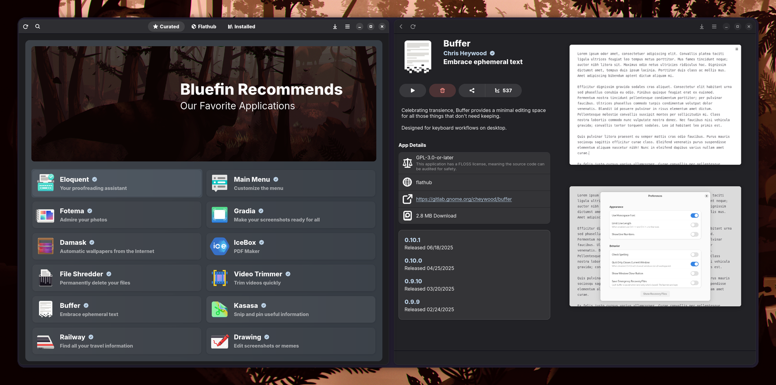 Bluefin Desktop Environment Illustration